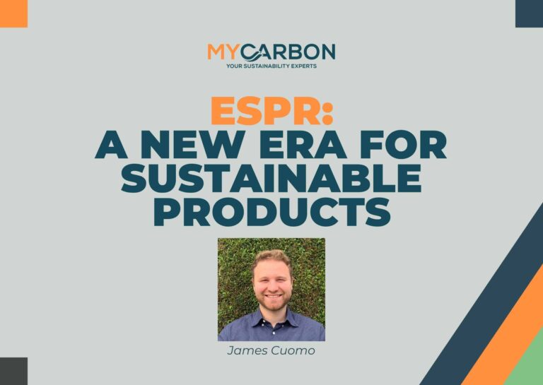 ESPR: A new era for sustainable products. Photo of a smiling man below the title.