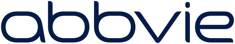 AbbVie AbbVie logo in dark blue lowercase letters on a transparent background.