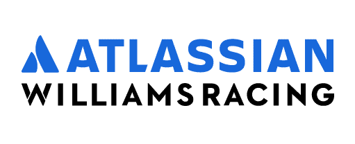 Atlassian Williams Racing Logo Atlassian Williams Racing logo with blue and black text on a white background.