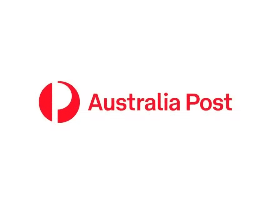 AustraliaPostLogo Red Australia Post logo with a circular symbol and text on a white background.