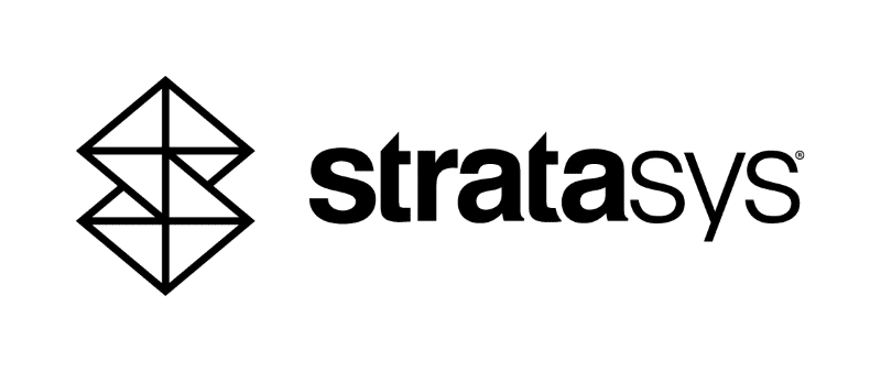 Stratasys Stratasys logo with geometric icon to the left of the company name in black text.