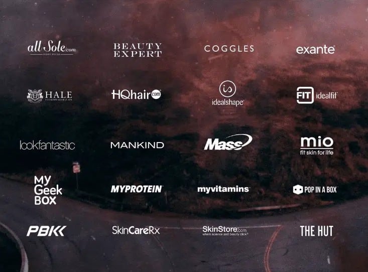 THGbrands A collection of various THG brand logos displayed on a dark background.